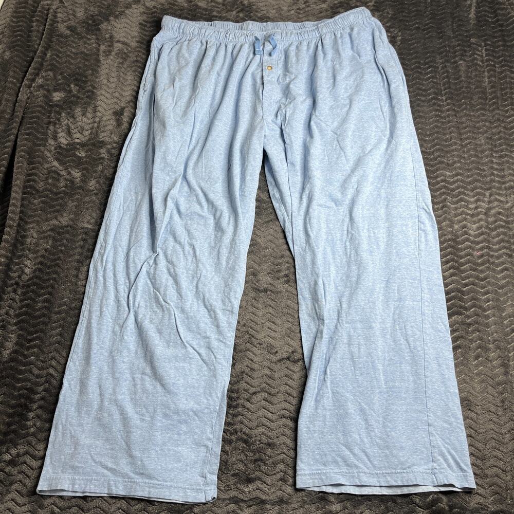 Stafford Sleep Pants Mens Size 3XL Blue Regular Fit Drawstring Cotton Spandex